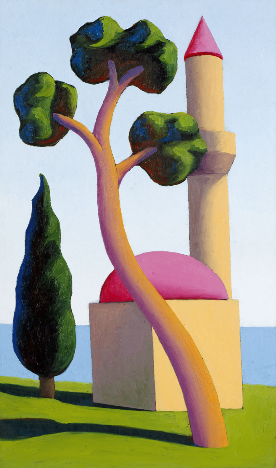 51 - Ottomania, 1985, olio su tavola, 61 x 35,8 cm