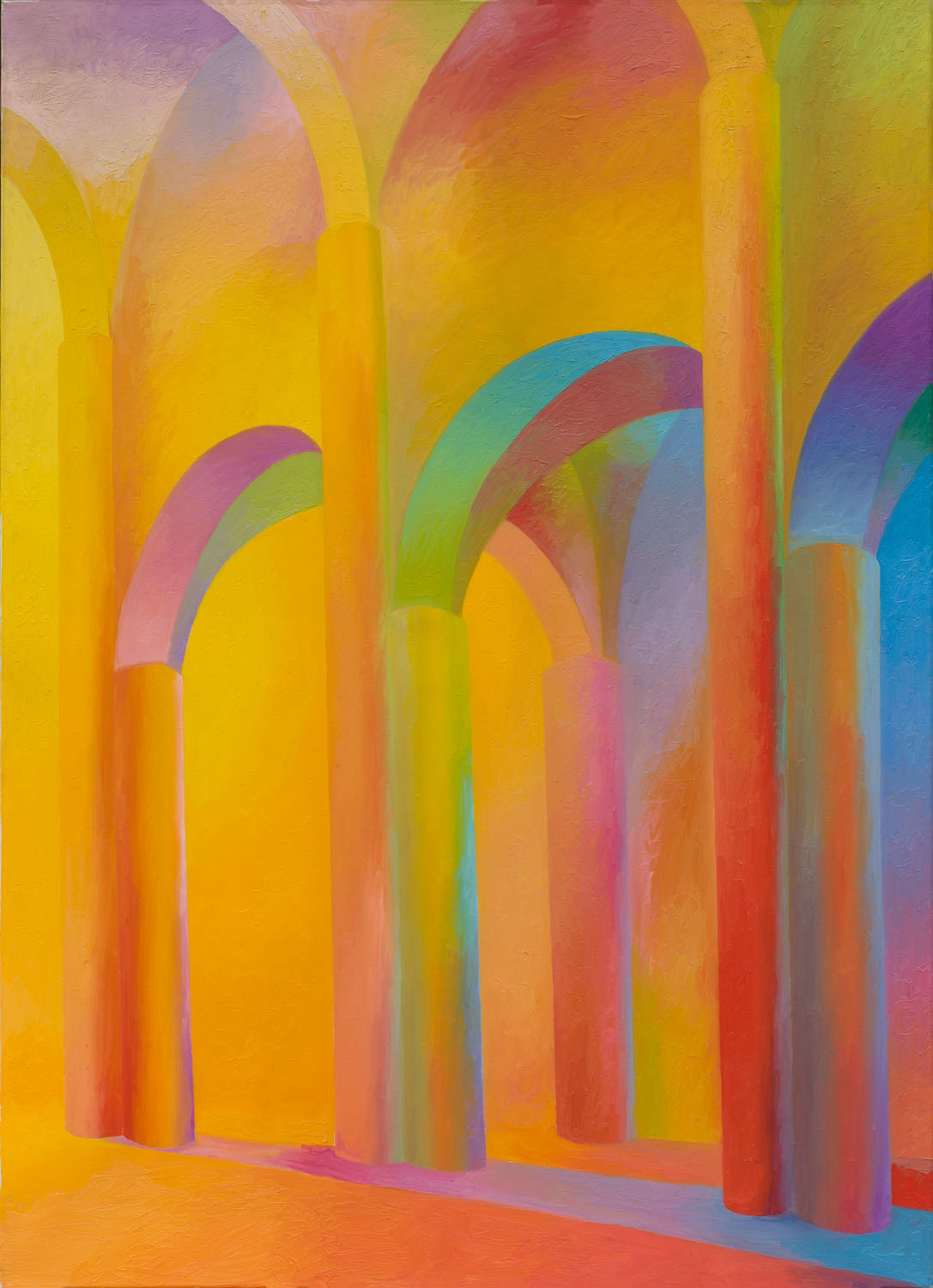 63 - Interno con funzioni straordinarie, 1990, olio su tela, 160 x 116 cm
