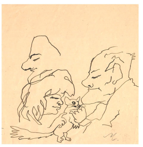6 - Mino Maccari, Senza titolo n.d, china su carta, 15 × 14,6 cm