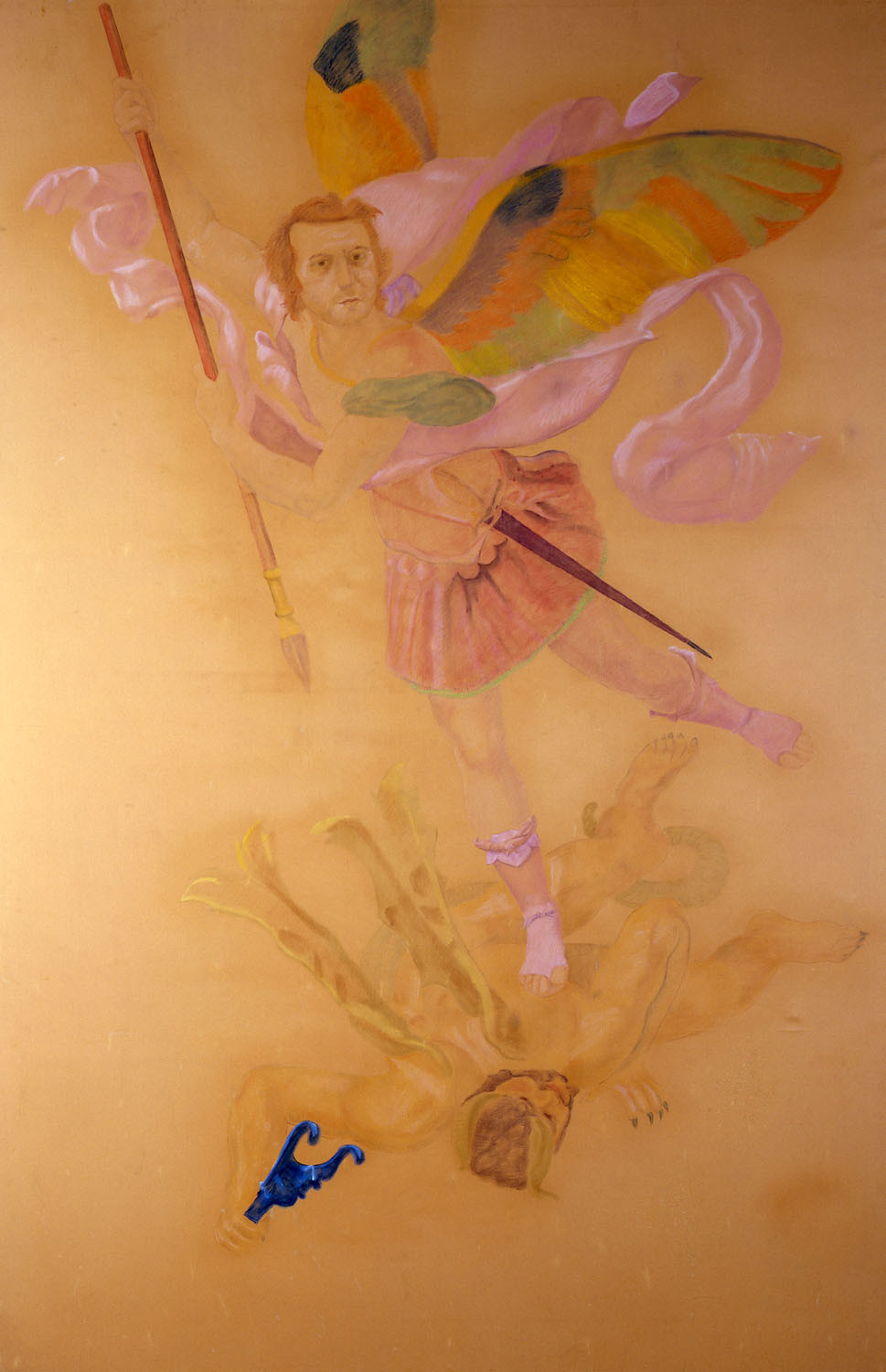 16 - San Michele, 1973, pastelli su carta intelata, 320 x 200 cm