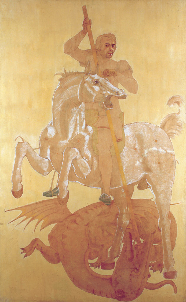 San Giorgio, 1973, olio su carta, 320 x 200 cm