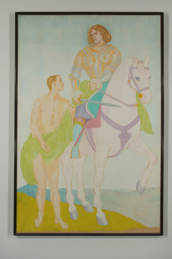 San Martino e il Povero, 1974, olio su carta applicata su tela, 286 x 189 cm