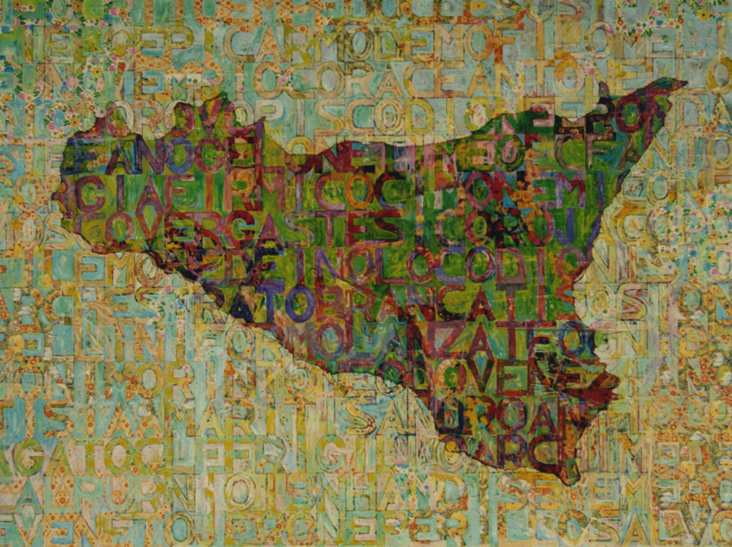 Sicilia, 1975, olio su carta, 150 x 200 cm