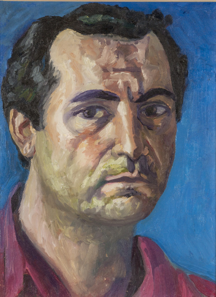 Autoritratto,1983, olio su cartoncino, 32,5 x 24 cm
