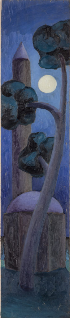 Notturno,1985, oil on board, 61 x 14 cm
